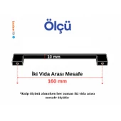 Köprü 160 mm Siyah Metal Kulp Mobilya Çekmece Dolap Kapak Kulpu Dayanıklı Kulbu Kulpları Siyah thumbnail 4