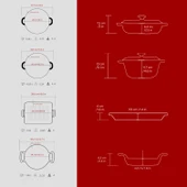 LAVA Bordo Döküm 7 Parça Set – Tencere, Sahan ve Izgara ile Şef Dokunuş thumbnail 5