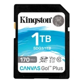Kingston SDG3-1TB 1TB SDXC Canvas Go Plus 170R C10 UHS-I U3 V30 Hafıza Kartı thumbnail 1