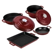 LAVA Bordo Döküm 6 Parça Set – Tencere, Sahan ve Izgara ile Şef Dokunuşu thumbnail 2