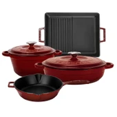 LAVA Bordo Döküm Set – Göz Alıcı Renk, Uzun Ömürlü Döküm Kalitesi thumbnail 1