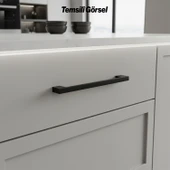 Köprü 10 ADET Siyah Metal Kulp 160 mm Mobilya Çekmece Dolap Kapak Kulpu Dayanıklı Kulbu Kulpları Siyah thumbnail 6