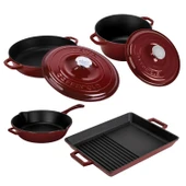 LAVA Bordo Döküm Set – Göz Alıcı Renk, Uzun Ömürlü Döküm Kalitesi thumbnail 2