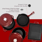 LAVA Bordo Döküm Set – Göz Alıcı Renk, Uzun Ömürlü Döküm Kalitesi thumbnail 6