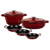 LAVA Döküm Bordo 7 Parça Tencere & Tava Seti – Göz Alıcı Renk, Eşsiz Lezzet thumbnail 1