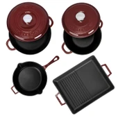 LAVA Bordo Döküm Set – Göz Alıcı Renk, Uzun Ömürlü Döküm Kalitesi thumbnail 3