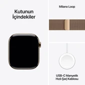Apple Watch 10 GPS + Cellular 46 mm Natural Titanyum ve Natural Milano Loop - S/M thumbnail 3