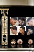LitaeTrend Tıraş Makinesi Şarjlı Profesyonel Saç Kesme Makinesi Gold Çizik Tıraş thumbnail 3