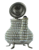 Arsal Dekoratif Inci ve Parlak Taşlı Gümüş Renk Demlik (18CMX22CM) thumbnail 4