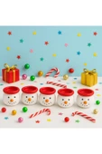 YeniYıl Yılbaşı Dekoru İçin 6’lı Noel Kardan Adam Figürlü Dekoratif El Yapımı Mini Mumluk Seti 5 CM thumbnail 2