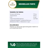 Nutraxin Bromelain Forte 750 mg - 60 Tablet, Probiyotik ve Krom İçeren Yeşil Çay Takviye Edici Gıda, Türkiye Menşeli thumbnail 3