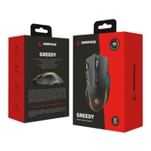 Rampage SMX-G72 GREEDY V2 8 Tuşlu Double Click Real RGB Ledli Makrolu 12800 DPI Gaming Oyuncu Mouse thumbnail 7