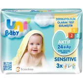 Uni Baby Aktif Sensitive Bebek Islak Mendil 24+ Ay 3x52 Adet thumbnail 1