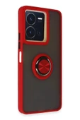 LitaeTrend Vivo Y36 Kılıf Montreal Yüzüklü Silikon Kapak - Kırmızı thumbnail 2
