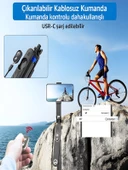 360 Ayarlanabilir Bluetooth Kumandalı 180 cm Telefon Tripod Android iOS GoPro Uyumlu thumbnail 4