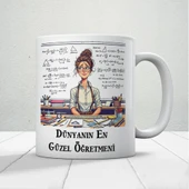 Dünyanın En Güzel Öğretmenine Özel Öğretmenler Günü Hediyelik Baskılı Kupa thumbnail 1