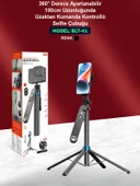 360 Ayarlanabilir Bluetooth Kumandalı 180 cm Telefon Tripod Android iOS GoPro Uyumlu thumbnail 8