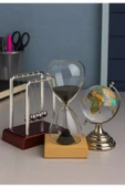 Dekoratif Ofis Hediyesi 3'LÜ Masa Set Newton Topu Manyetik Kum Saati Kristal Dünya Küresi Hediye Set thumbnail 1