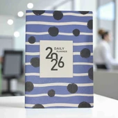 2026 Ajanda Mavi Soyut Desenli Günlük Ajanda A5 (15x21 cm) - Mavi thumbnail 1