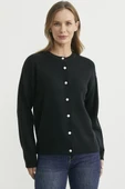Düğme Detaylı Sıfır Yaka Triko Hırka - Siyah thumbnail 1