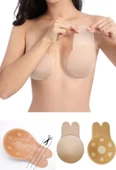 Askısız Sutyen Ten Rengi 1 Çift Göğüs Dikleştirici Göğüs Ucu Kapatıcı Yapışkanlı Dikleştirici Silikon thumbnail 5