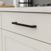 Mobilya Çekmece Dolap Kapak Kulpu Dayanıklı Kulbu Kulpları Siyah 160 mm Siyah Metal Kulp thumbnail 2