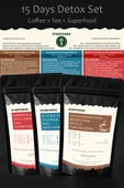 15 Days Detox Set Coffee + Tea + Superfood İnülin Bromelain Türk Kahvesi Detox Çayı Chia Detoks Seti thumbnail 1