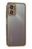 LitaeTrend Xiaomi Redmi Note 11E Kılıf Lensli Silikon - Gold thumbnail 1