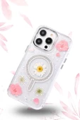 LitaeTrend iPhone 14 Pro Flower Magsafe Kapak - Krem thumbnail 3