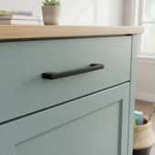 Mobilya Çekmece Dolap Kapak Kulpu Dayanıklı Kulbu Kulpları Siyah 160 mm Siyah Metal Kulp (10 ADET) thumbnail 3