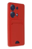 LitaeTrend Xiaomi Redmi Note 13 Pro 4G Kılıf Kelvin Kartvizitli Silikon - Kırmızı thumbnail 2