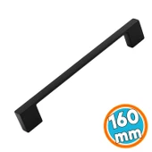 Mobilya Çekmece Dolap Kapak Kulpu Dayanıklı Kulbu Kulpları Siyah 160 mm Siyah Metal Kulp thumbnail 1