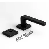 Akdam Mat Siyah Modern Oda Kapı Kolu Seti Kare Rozetli Sessiz Mekanizma Uyumlu Şık İç Kulp Takımı thumbnail 7