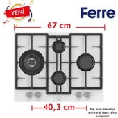 Ferre FryArt & FlowArt Rima  Yeni Seri Beyaz Cam Ankastre  Set ( D087 + ED076-WFA + XE63CB ) thumbnail 2