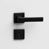 Akdam Mat Siyah Modern Oda Kapı Kolu Seti Kare Rozetli Sessiz Mekanizma Uyumlu Şık İç Kulp Takımı thumbnail 6