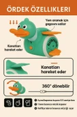 Sesli ve Işıklı Yürüyen Yeşil Ördek Oyuncak – Kanat Çırpan, 360° Dönen, USB Şarjlı Foraging Duck - Mavi/Turkuaz thumbnail 2