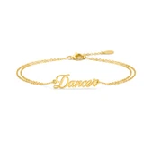 Gümüş İsim Bileklik - Altın thumbnail 1