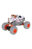 Dude RC Monster Truck Benekli Köpek Tasarımlı Uzaktan Kumandalı Off-Road Jeep Araba - Turuncu Beyaz Siyah thumbnail 4