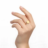 Şans Yoncası Gümüş Yüzük - Rose thumbnail 2