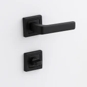 Akdam WC Banyo Kapı Kolu Seti Siyah Modern İçten Kilitlemeli Sessiz Mekanizma Uyumlu Şık Kulp Takımı thumbnail 8