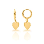 Kalp Gümüş Küpe - Altın thumbnail 1