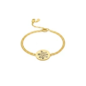 Hiçlikten Gelen Güç Gümüş Tılsım Bileklik - Altın thumbnail 1