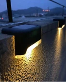 Solar Güneş Enerjili LED Lamba Dekoratif 2 Adet Köşebent Merdiven Veranda Dekor Bahçe Aydınlatma thumbnail 1