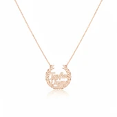 Defne Yapraklı Gümüş Kolye - Rose thumbnail 1