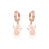 Melek Küpe Taşlı Sallantılı - Rose thumbnail 1