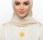 Gümüş Esmaül Hüsna Kolye - Altın thumbnail 2