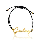 Yeni Trend Gümüş İsim Bileklik - Altın thumbnail 1