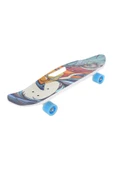 Renkli Desenli Cruiser Kaykay – Mavi Tekerlekli Mini Skateboard , 65 Cm , Silikon Teker thumbnail 3