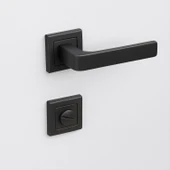 Akdam WC Banyo Kapı Kolu Seti Siyah Modern İçten Kilitlemeli Sessiz Mekanizma Uyumlu Şık Kulp Takımı thumbnail 5