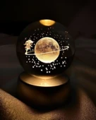 Renk Değiştiren Led Işıklı Satürn Kız Cam Küre Sevgiliye Eşe Sürpriz Hediye Satürn Cam Kız Küre STRGLBL75 thumbnail 2